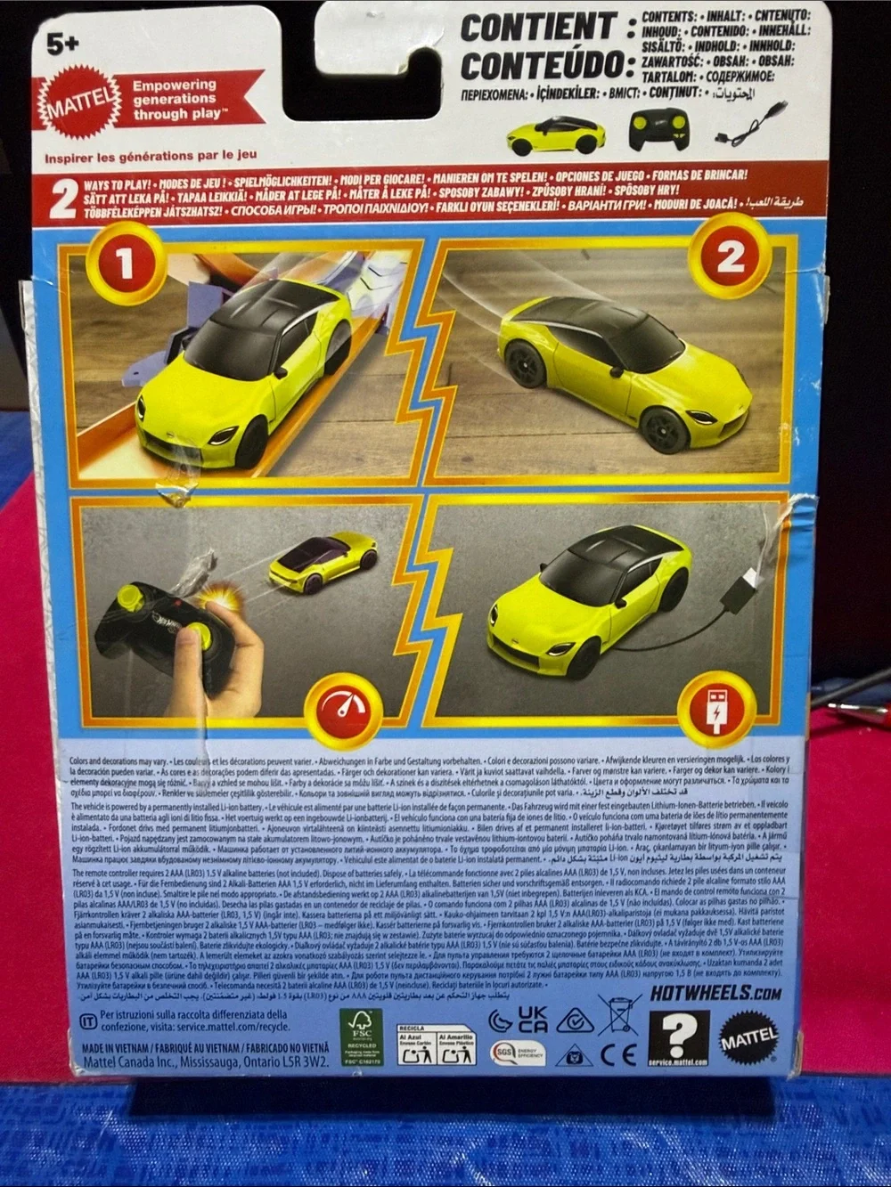 Mattel Hot Wheels Neon Yellow & Black Remote Control Sports Car